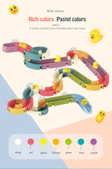 Bathtub Tracks for Kids' Play - Assemble Your Own Fun with Duck-themed Bath Toy Set, Featuring Wall Suction for Children's Shower Delight