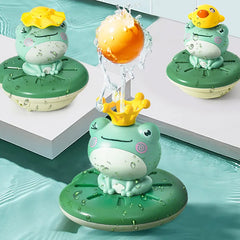 Electric Spray Water Floating Rotation Frog Sprinkler Shower Game: A delightful bath toy for children's swimming and bathroom fun. Perfect as a gift for kids.