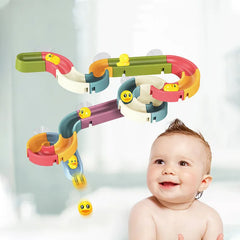 Bathtub Tracks for Kids' Play - Assemble Your Own Fun with Duck-themed Bath Toy Set, Featuring Wall Suction for Children's Shower Delight