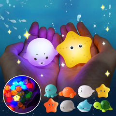 Glow-in-the-Dark Animal Washing Water Set with Floating Lights, Net Fishing, and Playful Fish – A Delightful Baby Bath Toy for Children