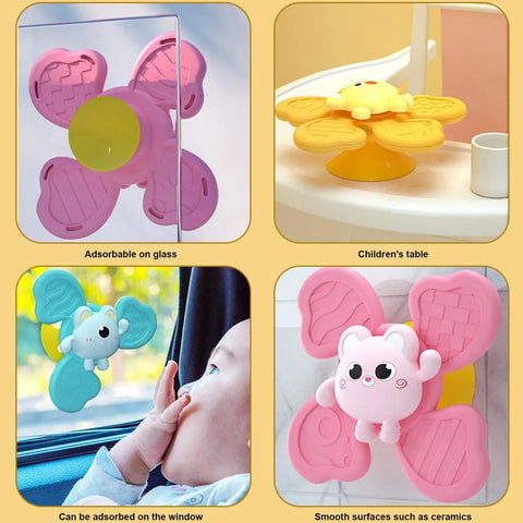 Baby Bath Spinner - Suction Cup Fun with Cartoon Rattles, Perfect Gift for Boys