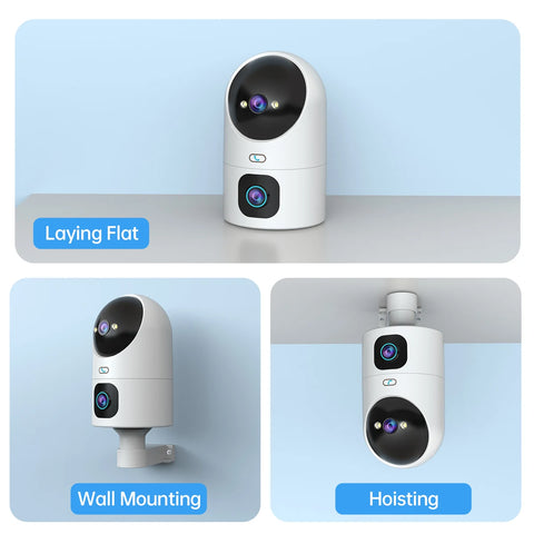 IP Camera 10X Zoom Dual Lens Auto Tracking WiFi CCTV Camera Color Night Home Baby Monitor Video Surveillance