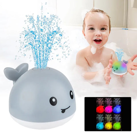 Baby Light Up Bath Toys Whale Automatic Sprinkler Bathtub Toys Pool Bathroom Shower Bath Toys for Toddlers Infant Kids Boy Gift