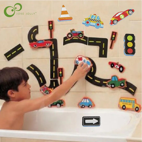 Educational Rail Traffic Bath Toys: Soft EVA Construction for Safe and Fun Water Play in the Bathroom – Suction Up for Early Learning and Enjoyable Bath Time with Kids